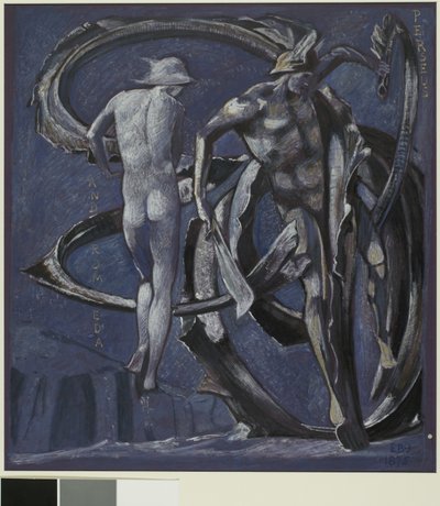 Perseus és Andromeda, tanulmány a Beteljesedett végzethez alkotó: Edward Coley Burne Jones