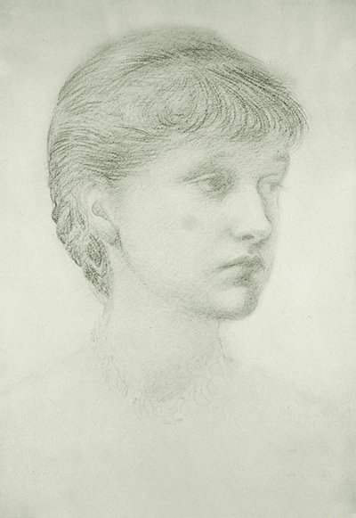 Madeleine Wyndham portréja (zöld kréta papíron) alkotó: Edward Coley Burne Jones