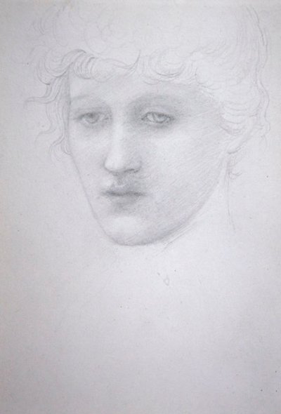 Tanulmány egy lány fejéről – Bessie Keane, 1896 körül (ceruza papíron) alkotó: Edward Coley Burne Jones