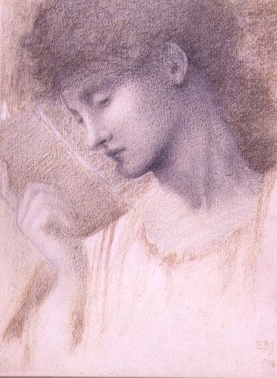 Fej tanulmányozása (kréta papíron) alkotó: Edward Coley Burne Jones