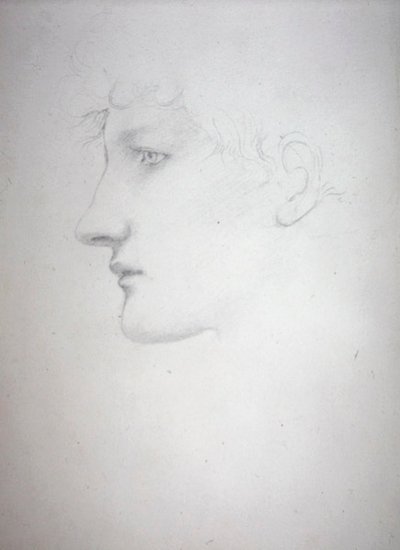 Tanulmány egy fejről – Bessie Keane, 1893 körül (ceruza papíron) alkotó: Edward Coley Burne Jones