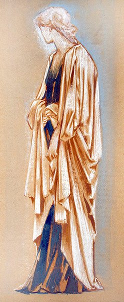 Egy terített figura tanulmányozása (guache, tinta és testszín papíron) alkotó: Edward Coley Burne Jones