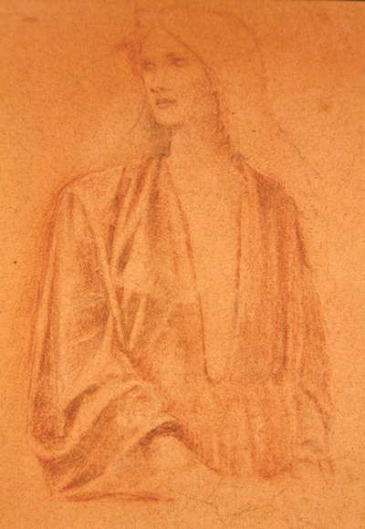 Tanulmány egy lányról (ceruza papíron) alkotó: Edward Coley Burne Jones
