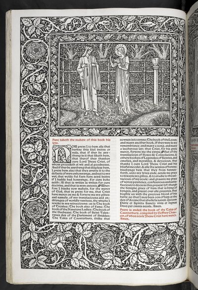 "Geoffrey Chaucer munkái most újonnan Sir Edward Burne-Jones által tervezett képekkel" alkotó: Edward Coley Burne Jones