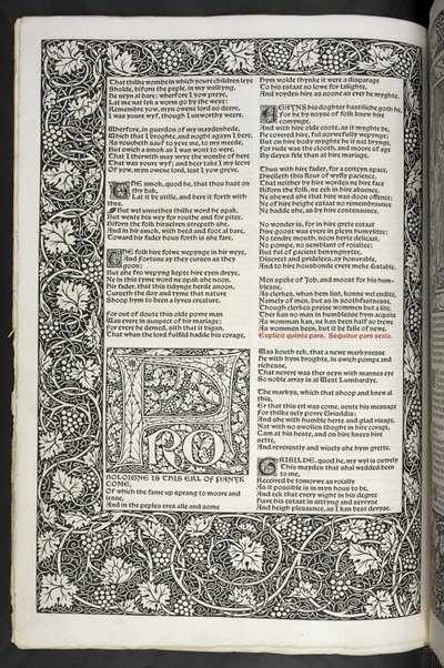 "Geoffrey Chaucer munkái most újonnan Sir Edward Burne-Jones által tervezett képekkel" alkotó: Edward Coley Burne Jones