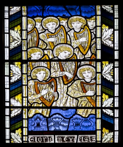 Cambridge, All Saints, Morris Marshall & Faulkner & Co, Edward Burne-Jones, Gloria In Excelsis, 1866 alkotó: Edward Burne Jones