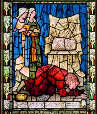 David Lamenting, 1896 körül (festett üveg) alkotó: Edward Coley Burne Jones