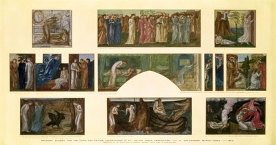 Tervek a "Cupid and Psyche" dekorációhoz a No.1 Palace Greenben, Kensington, 1872 alkotó: Edward Burne Jones