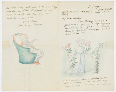 Levél a művész unokájának, Angela Thirkellnek (ceruza papíron) alkotó: Edward Burne Jones