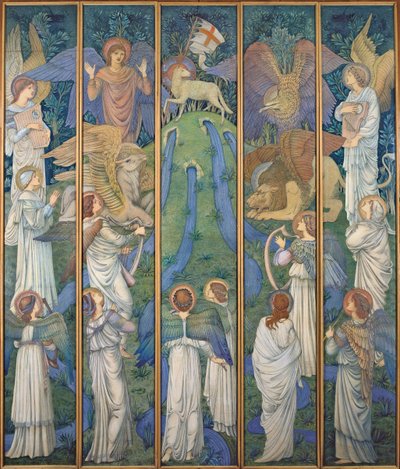 Paradicsom, a Szent Bárány imádatával, 1875-80 körül alkotó: Edward Burne Jones