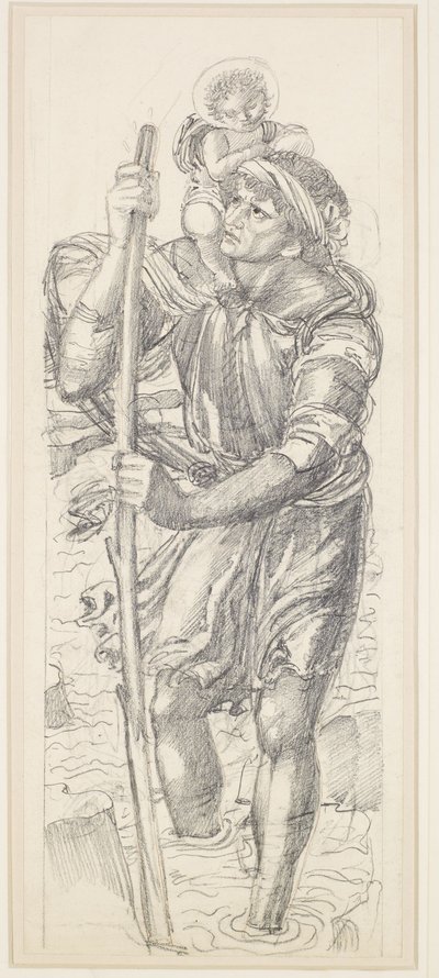Szent Kristóf és a Krisztus gyermek alkotó: Edward Coley Burne Jones