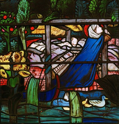 St Frideswide, részlet, 1859 (ólomüveg) alkotó: Edward Burne Jones