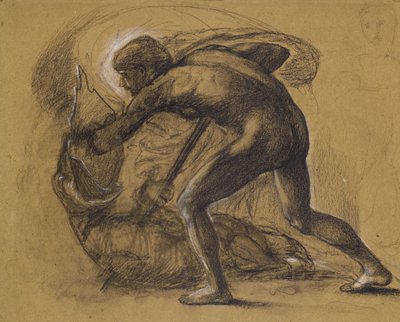 Szent György és a sárkány (ceruza papíron) alkotó: Edward Burne Jones