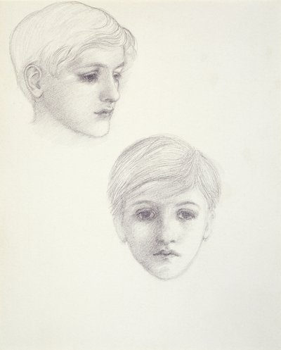 Tanulmányok a művész fiáról, Fülöpről fiatal fiúként, 1875 körül, 1875 körül alkotó: Edward Burne Jones