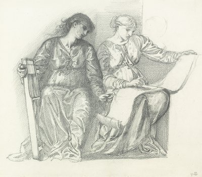 Tanulmány a "zenéhez", 1865 körül alkotó: Edward Burne Jones