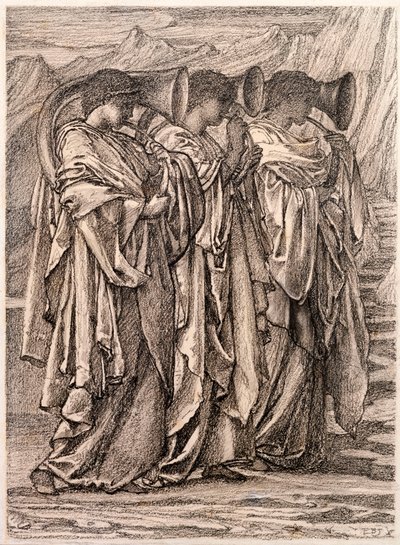 Tanulmány a "Kihívás a vadonban" című könyvhöz, 1875 körül alkotó: Edward Burne Jones