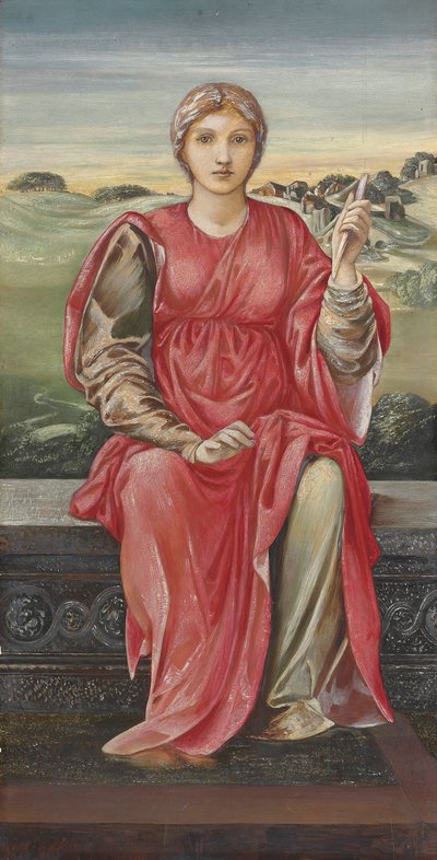 Tanulmány a „The Hours”-hoz (vegyes média gessoed panelen) alkotó: Edward Burne Jones