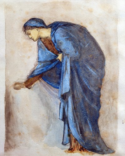 Tanulmány a Szűz figurájához (wc) alkotó: Edward Burne Jones