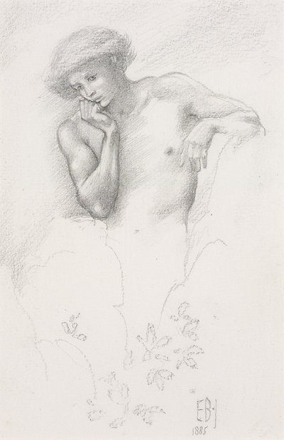 Tanulmány egy dombtündérről az "Arthur in Avalon" számára, 1885 alkotó: Edward Burne Jones