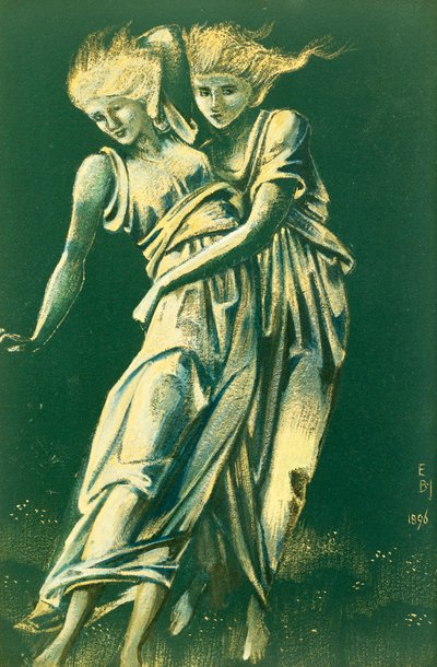 Tanulmány az ölelő táncoló figurákról: Fém kialakítása alkotó: Edward Burne Jones