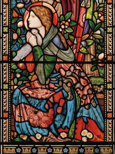 Az Angyali üdvözlet, 1860 körül (ólomüveg) alkotó: Edward Burne Jones