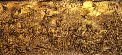 Flodden Field-i csata, 1881-82 (aranyozott gesso) alkotó: Edward Burne Jones