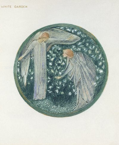 A Virágkönyv: XXXIV. White Garden, 1905 (litho gouache, papíron) alkotó: Edward Burne Jones