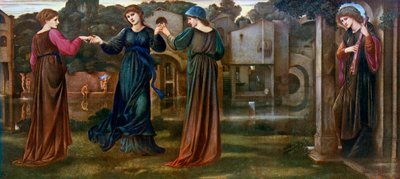 A malom, zenére táncoló lányok a folyó mellett, 1870, 1912. alkotó: Edward Burne Jones