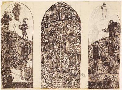 A Jesse fája, a Waltham Abbey-i ólomüveg terve, a Powell & Co., 1860 alkotó: Edward Burne Jones