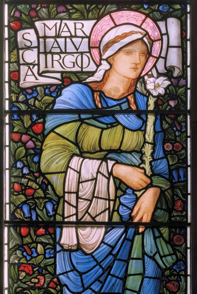 Szűz Mária, keleti ablak, 1880 (festett üveg) alkotó: Edward Burne Jones
