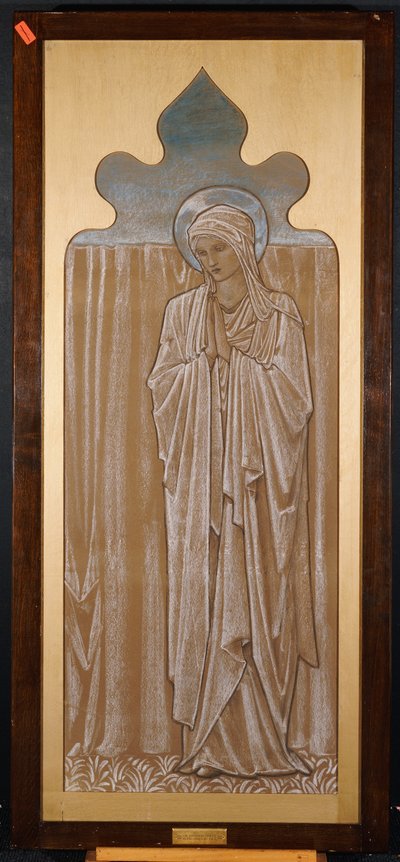 Szűz Mária: rajzfilm egy ólomüveg ablakhoz Ashton-under-Lyne-ben, 1892 körül alkotó: Edward Burne Jones