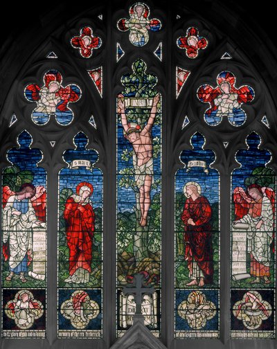 Birmingham, Acocks Green, St Mary The Virgin, East Window, Morris & Co., Edward Burne-Jones, John Henry Dearle (1859-1932), 1895 alkotó: Edward Coley and Dearle Burne-Jones
