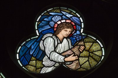 Wilden, All Saints, Morris & Co., Edward Burne-Jones, John Henry Dearle (1859-1932), Angyalok cimbalommal, Angyalzenészek, 1902-1914, Louisa, Alfred, The Baldwins, miniszterelnök, metodista, Worceste alkotó: Edward Coley and Dearle Burne-Jones