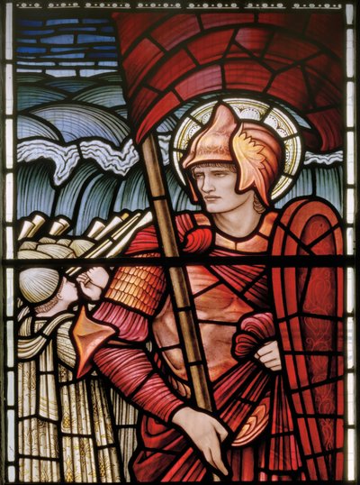 Wilden, All Saints, Morris & Co., Edward Burne-Jones, John Henry Dearle (1859-1932), Joshua, részlet, 1902-1914, Louisa, Alfred, The Baldwins, miniszterelnök, metodista, Worcestershire, Arts & Crafts, alkotó: Edward Coley and Dearle Burne-Jones