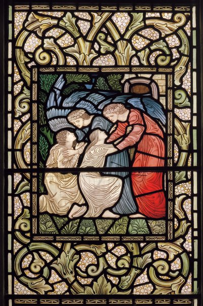 Wilden, All Saints, Morris & Co., Edward Burne-Jones, John Henry Dearle (1859-1932), Reception into Paradise, 1902-1914, Louisa, Alfred, The Baldwins, miniszterelnök, metodista, Worcestershire, művészetek és alkotó: Edward Coley and Dearle Burne-Jones