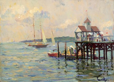 Móló a tavon alkotó: Edward Cucuel