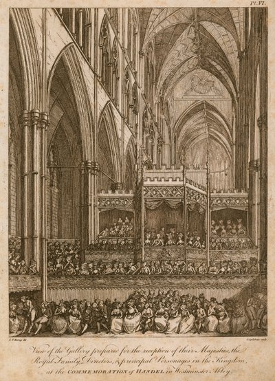 Händel megemlékezés, Westminster apátság, London alkotó: Edward Dayes