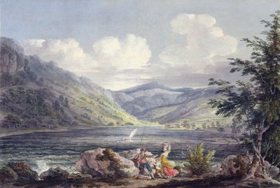 Haweswater, Westmoreland, 1795 körül (wc grafit fölött, szőtt papíron) alkotó: Edward Dayes