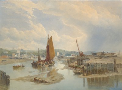 Város a torkolatnál apálykor, 1868. alkotó: Edward Duncan