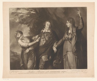 Portré David Garrick tussen alakítja a vígjátékot és a tragédiát A visszaküldéshez a személy ismeri mindegyik megfelelőségét (cím a tárgyon) alkotó: Edward Fisher