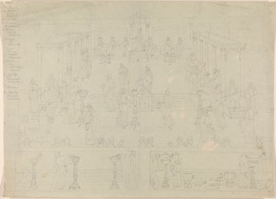 Tervezés a római kormánykamrához (?) alkotó: Edward Francis Burney