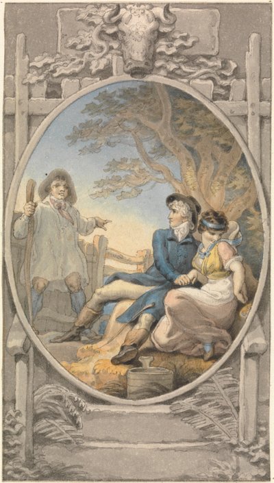 Színes design könyvtáblához alkotó: Edward Francis Burney