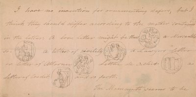 Levél jelzőtáblákkal (?) alkotó: Edward Francis Burney