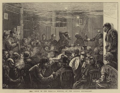 A lyuk a falban, a londoni republikánusok találkozója alkotó: Edward Frederick Brewtnall