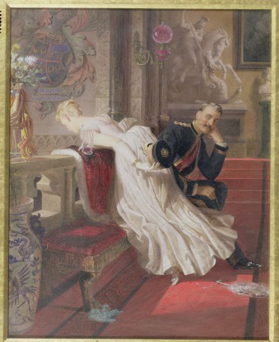 A szerelem mindent legyőz (wc és gouache papíron) alkotó: Edward Henry Corbould