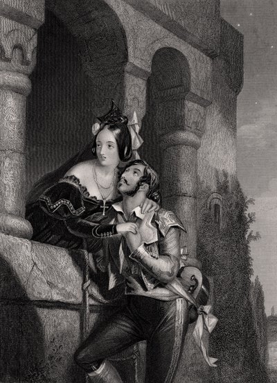 „Jó éjszakát, ezerszer, jó éjszakát”, metszett W.H. Egleton, William Shakespeare (1564-1616) Rómeó és Júliájából alkotó: Edward Henry Corbould
