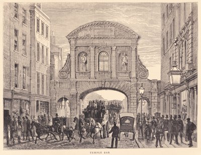Temple Bar in Fleet Street, 1870 körül alkotó: Edward Henry Fahey