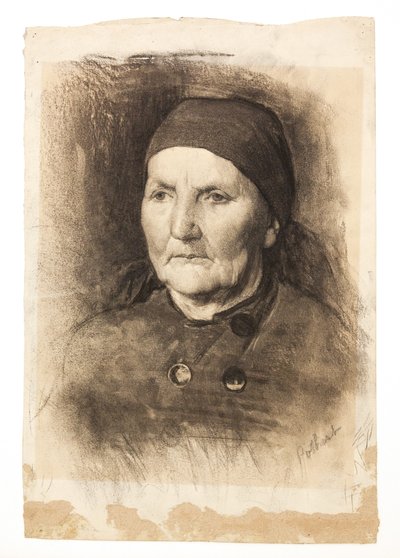 Tanulmányi fej (Nő sálban) alkotó: Edward Henry Potthast