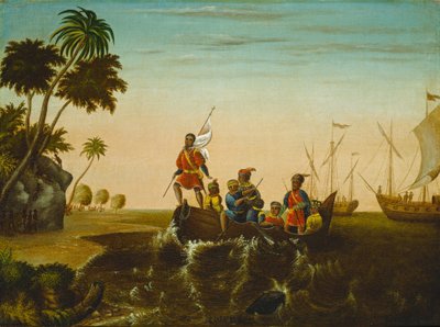 Kolumbusz partraszállása alkotó: Edward Hicks