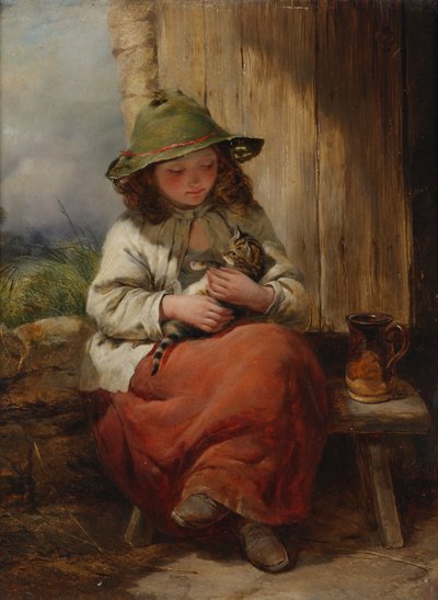 Gyermek cicával alkotó: Edward John Cobbett